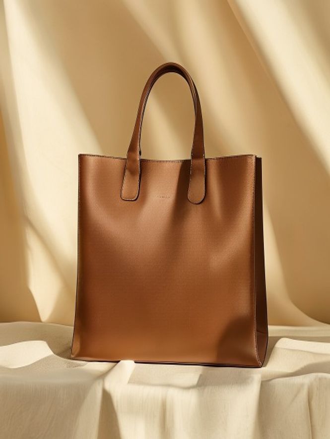 The Mira Tote — brown PU leather tote
