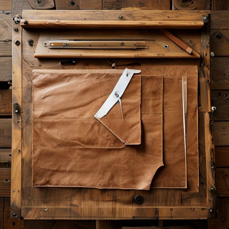 Leather hide with cutting patterns